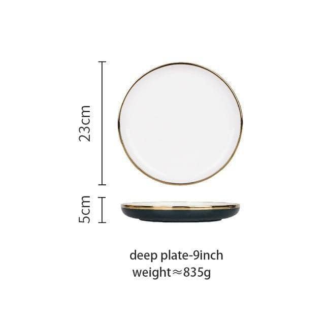 Nordic Glaze Ceramic Display Plate Set - Stylish Dining Room Decor