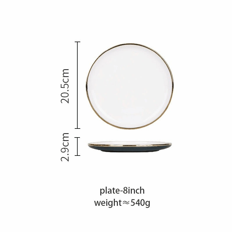 Nordic Glaze Ceramic Display Plate Set - Stylish Dining Room Decor
