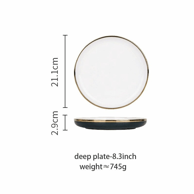 Nordic Glaze Ceramic Display Plate Set - Stylish Dining Room Decor
