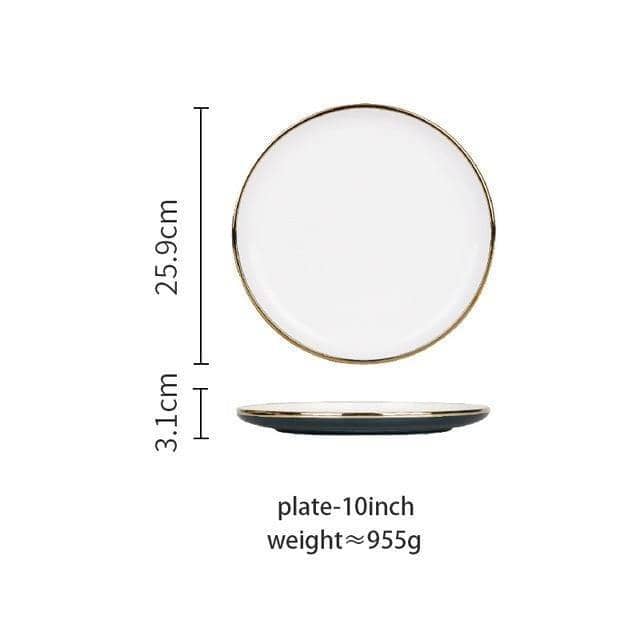Nordic Glaze Ceramic Display Plate Set - Stylish Dining Room Decor