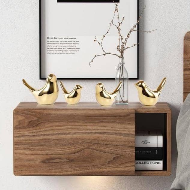 Nordic Golden Bird Family - Personalized Home Accents