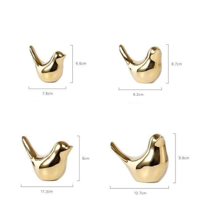 Nordic Golden Bird Family - Personalized Home Accents