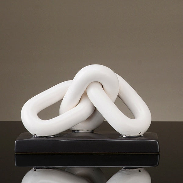 Nordic Golden Chain Sculpture - Ceramic Craft Decoration