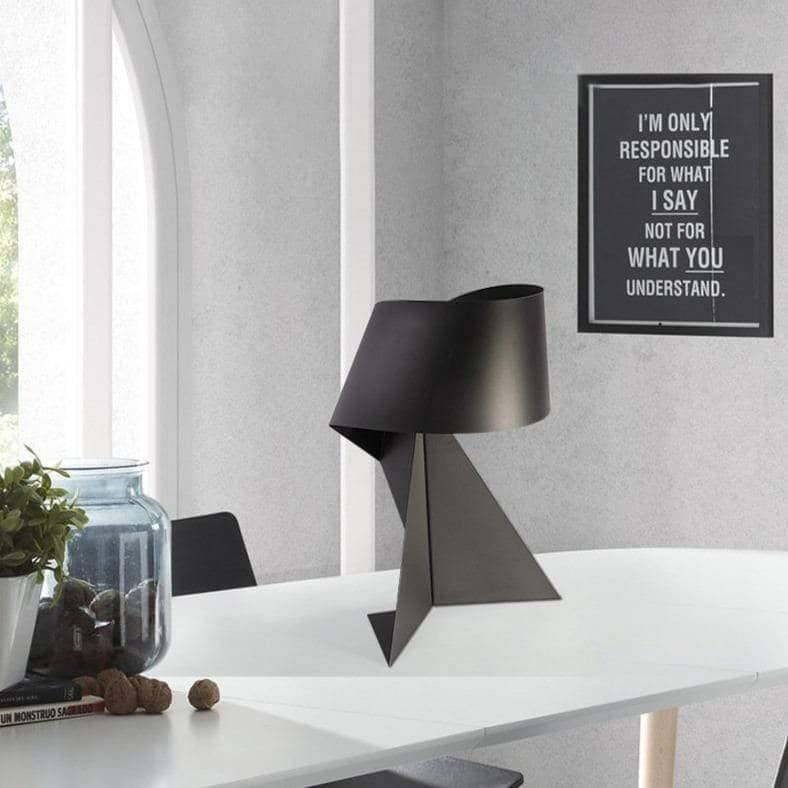Origami-Inspired Minimalist Side Table Lamp: Artful Lighting