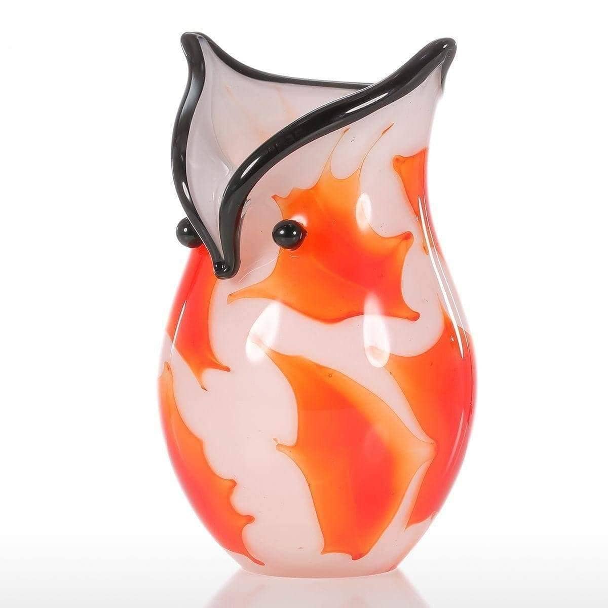 Owl Glass Vase Ornament - Stylish Decor