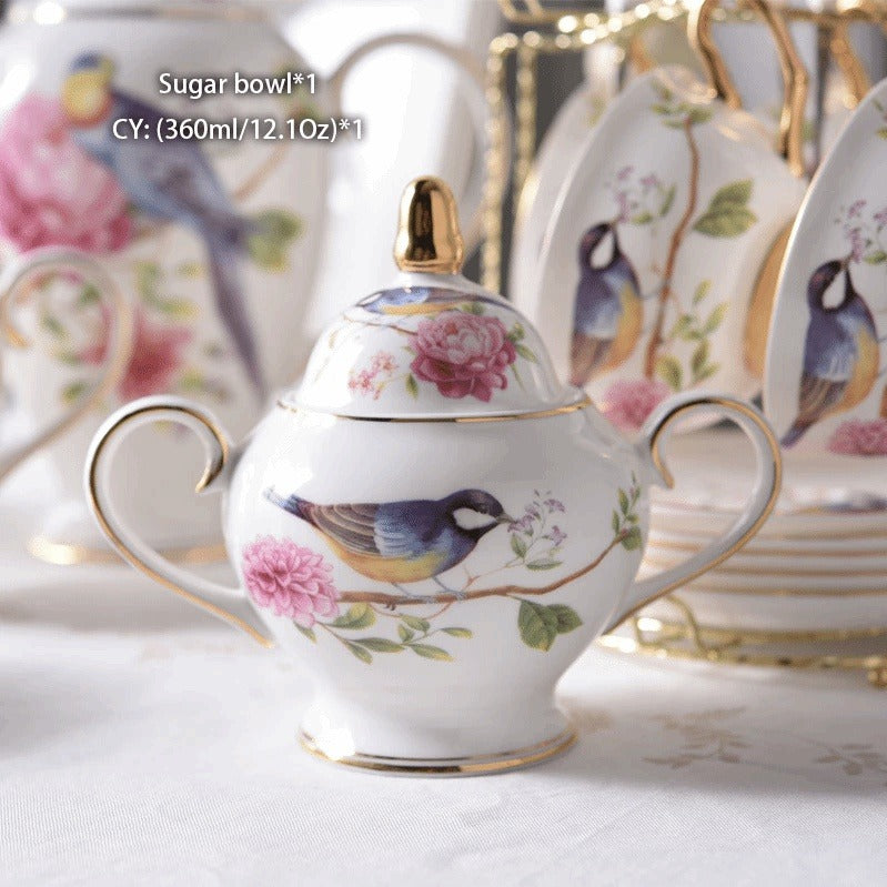 Pastoral Bird Tea Set - Elegant Afternoon Coffee Time