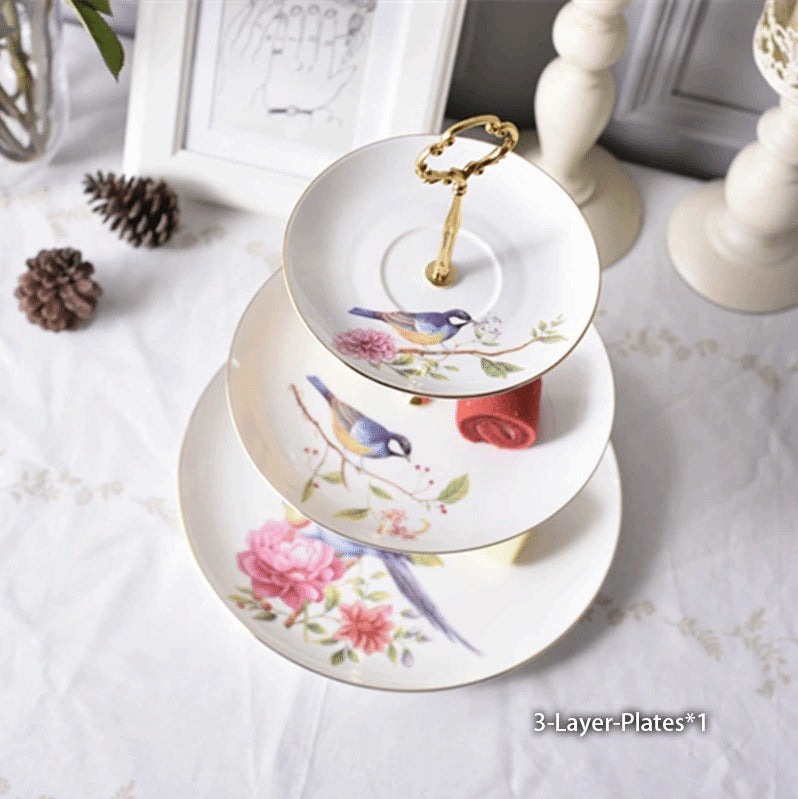 Pastoral Bird Tea Set - Elegant Afternoon Coffee Time