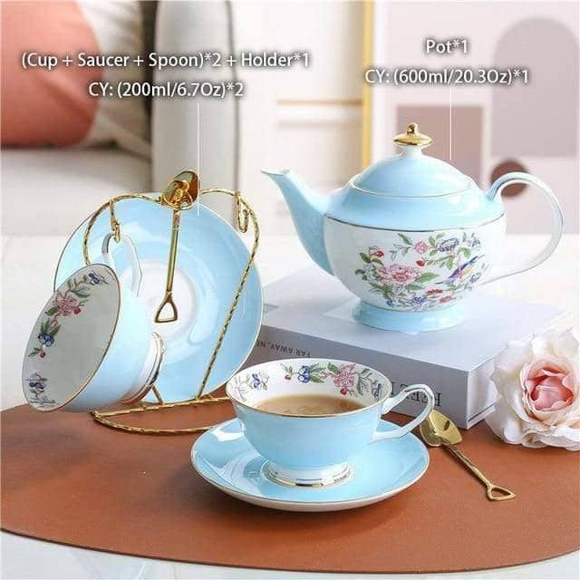Pastoral Floral Tea Set - Bone China Coffee Time