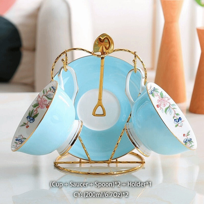 Pastoral Floral Tea Set - Bone China Coffee Time