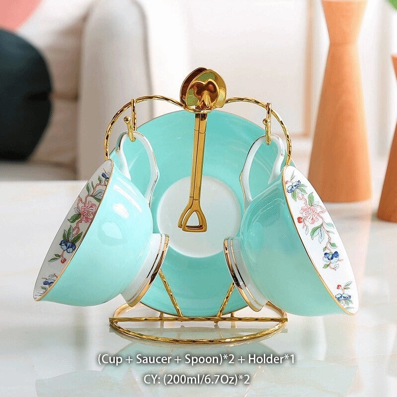 Pastoral Floral Tea Set - Bone China Coffee Time