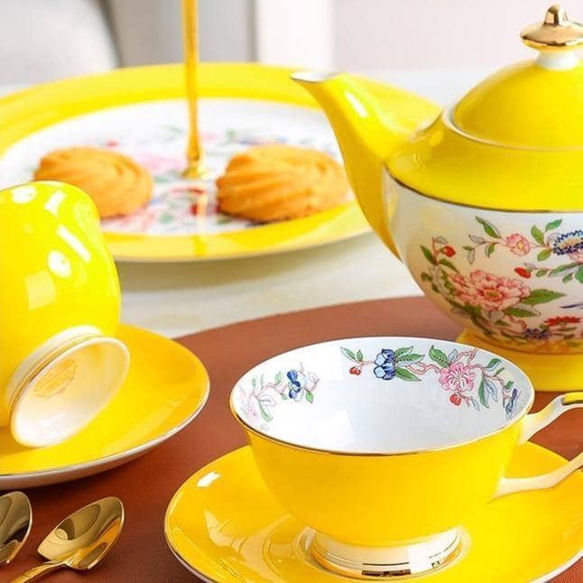 Pastoral Floral Tea Set - Bone China Coffee Time