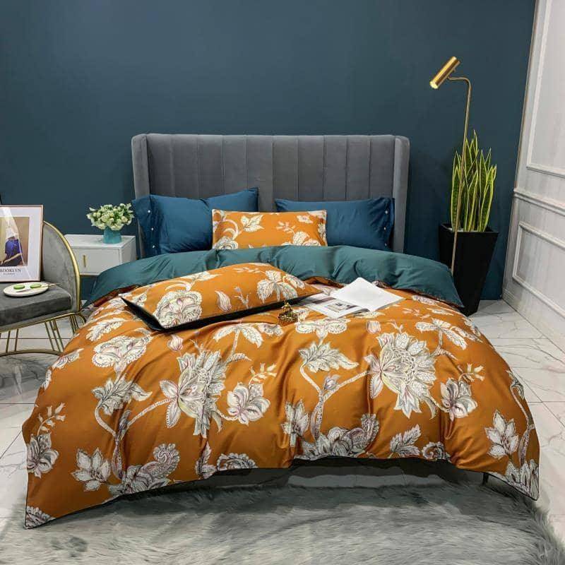 Personalized Luxury Egyptian Cotton King Size Duvet Cover Bed Sheet 4/6pcs Bedding Set