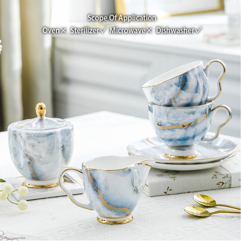 Personalized Luxury Nordic Porcelain Bone China Coffee and Tea Cup Set