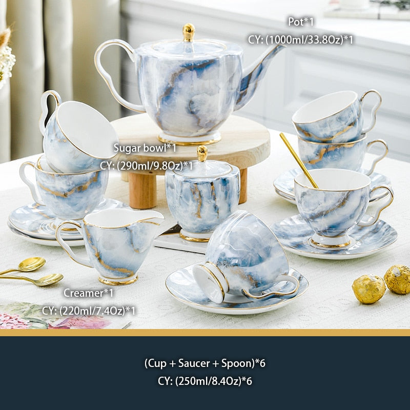 Personalized Luxury Nordic Porcelain Bone China Coffee and Tea Cup Set