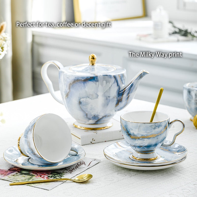 Personalized Luxury Nordic Porcelain Bone China Coffee and Tea Cup Set