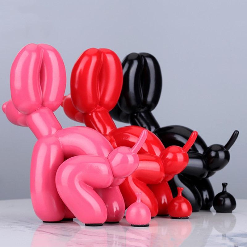 Poop Balloon Dog Statue - Playful Whimsical Decor