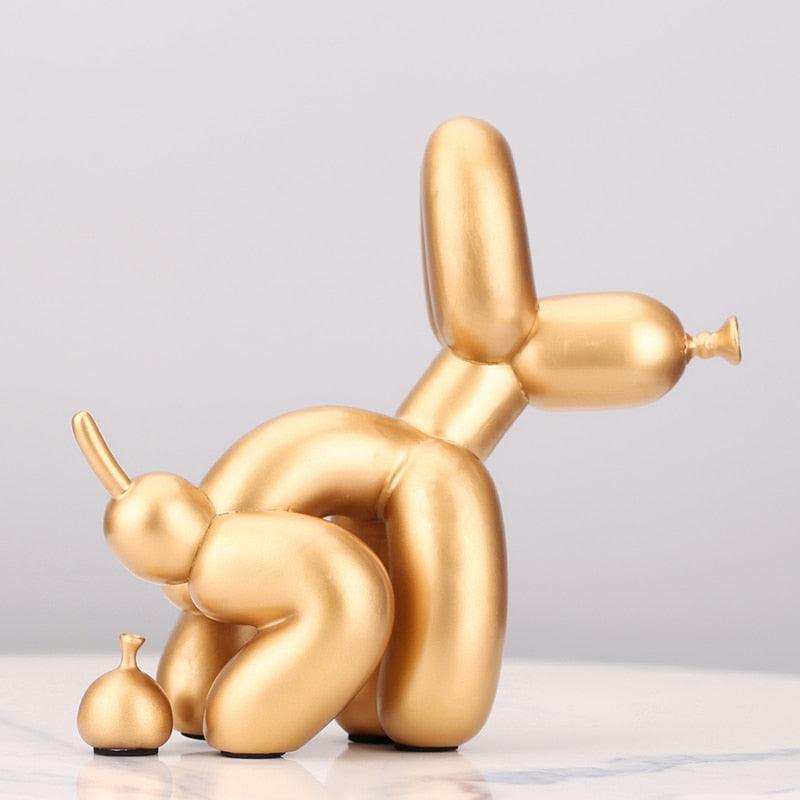 Poop Balloon Dog Statue - Playful Whimsical Decor