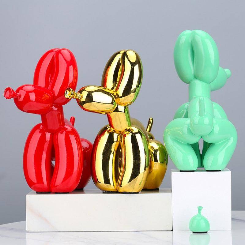 Poop Balloon Dog Statue - Playful Whimsical Decor