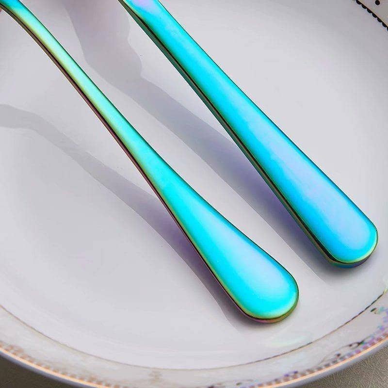 Rainbow Dining Cutlery Set: Colorful and Vibrant Fork & Knife Flatware