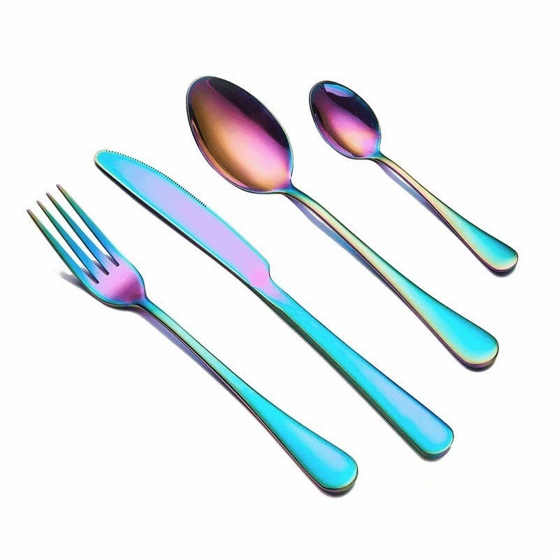 Rainbow Dining Cutlery Set: Colorful and Vibrant Fork & Knife Flatware