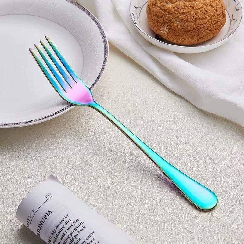 Rainbow Dining Cutlery Set: Colorful and Vibrant Fork & Knife Flatware