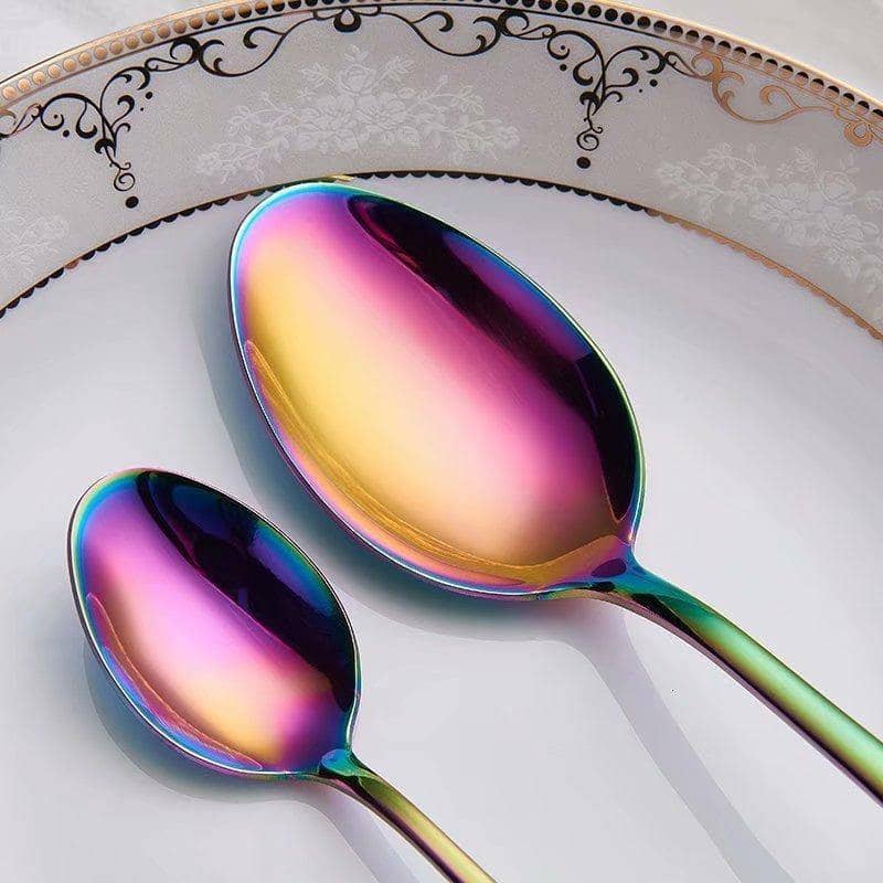 Rainbow Dining Cutlery Set: Colorful and Vibrant Fork & Knife Flatware