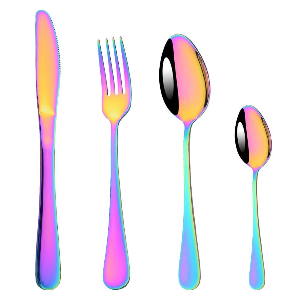 Rainbow Mirror Finish Cutlery Set - Shimmering Flatware