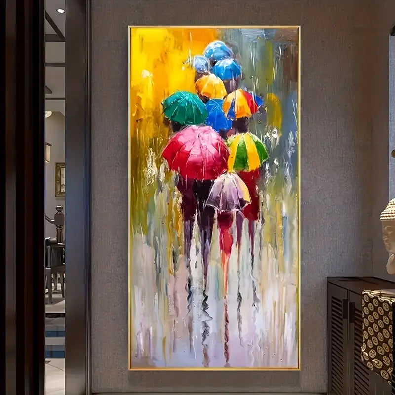 Rainy Day Abstraction: Watercolor Umbrellas