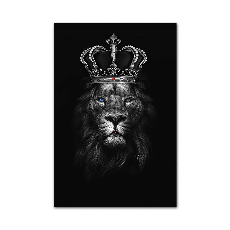 Regal Majesty: Lion King with Gold Crown - Luxurious