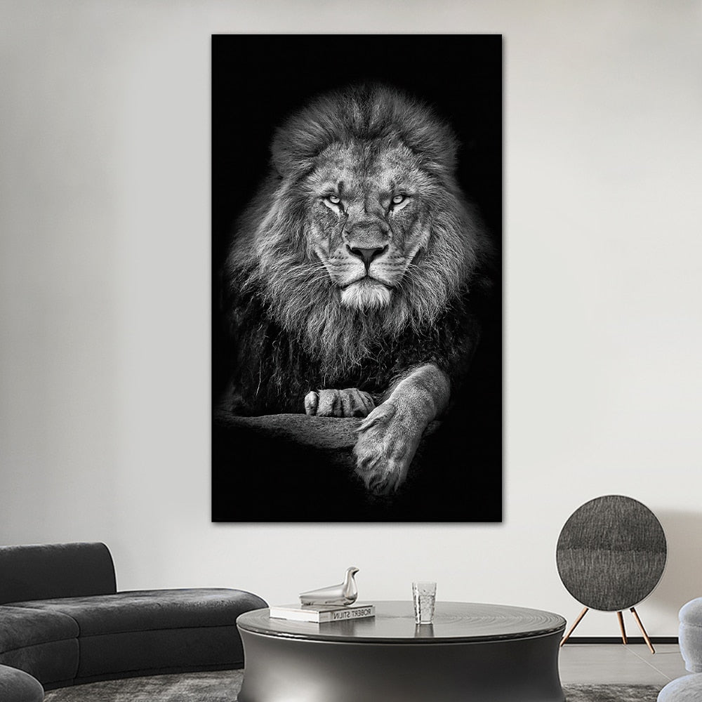 Regal Majesty: Lion King with Gold Crown - Luxurious