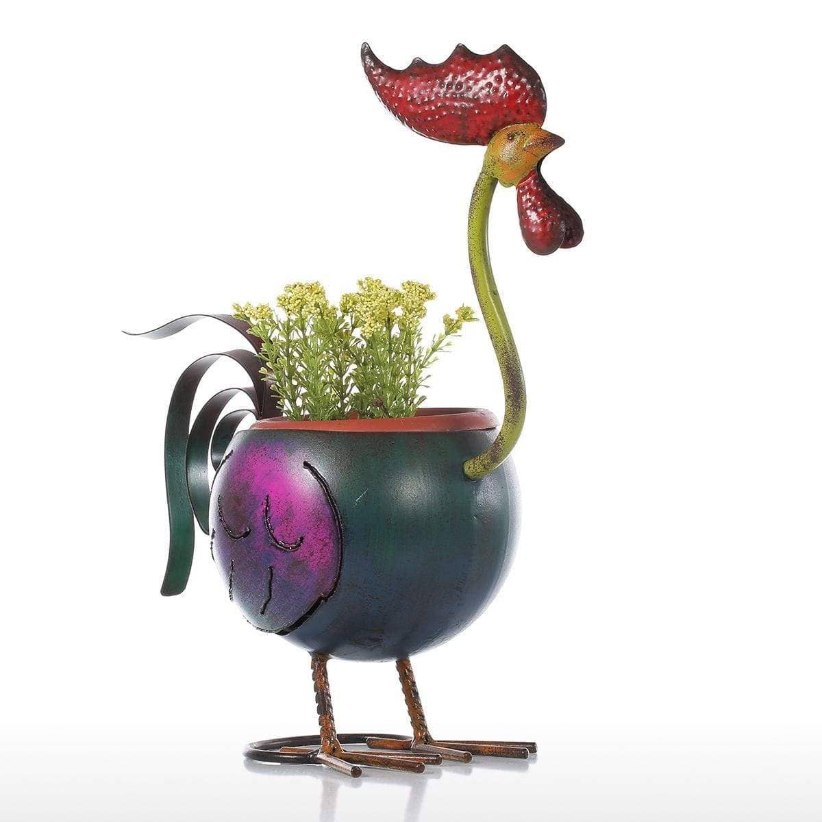 Rooster Garden Plant Pot - Whimsical Charm