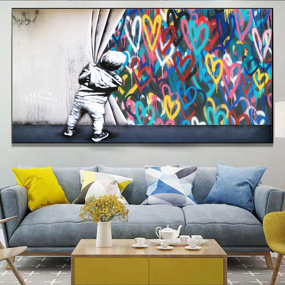 Street Art Vibe for Your Space: Banksy Boy and Love Graffiti
