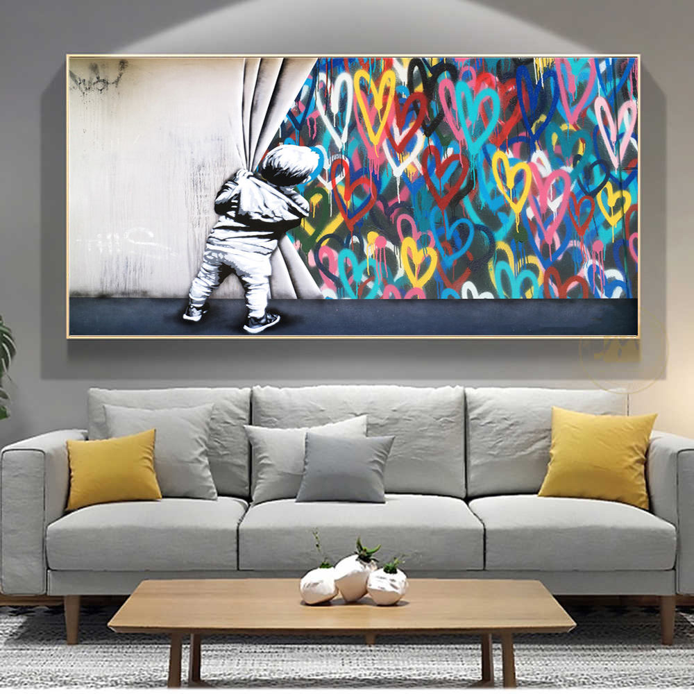 Street Art Vibe for Your Space: Banksy Boy and Love Graffiti