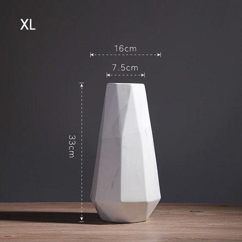 Stunning Marble Geometric Flower Vase: Adorn Your Space in Style