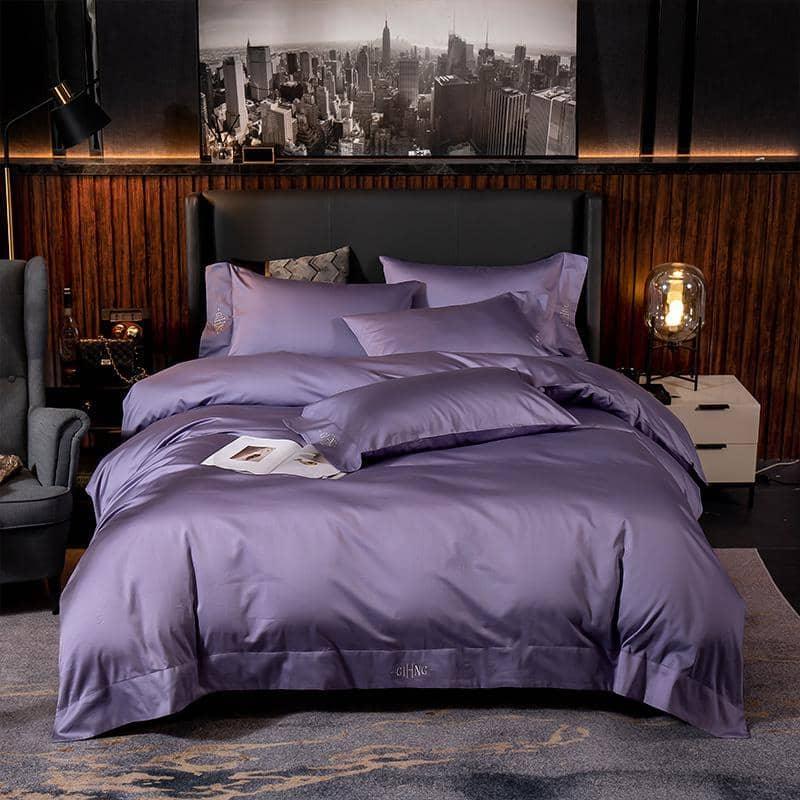 Stylish Luxury Hotel Quality Silky Egyptian Cotton Queen Size 4/6pcs Bedding Set