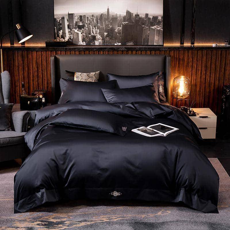 Stylish Luxury Hotel Quality Silky Egyptian Cotton Queen Size 4/6pcs Bedding Set