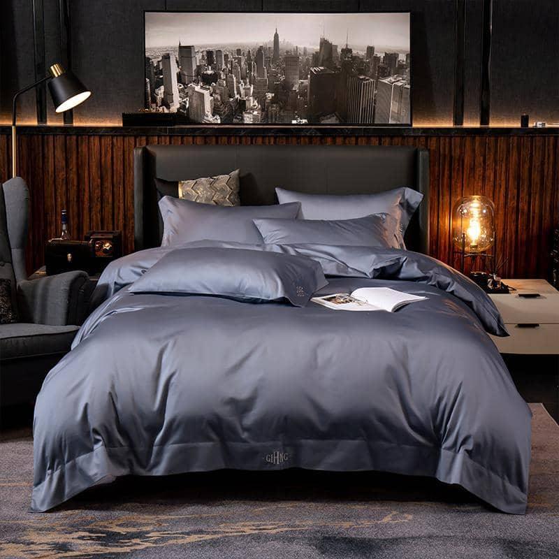 Stylish Luxury Hotel Quality Silky Egyptian Cotton Queen Size 4/6pcs Bedding Set