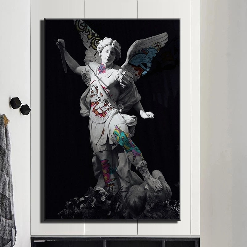 Urban Renaissance: Graffiti Michelangelo Statue