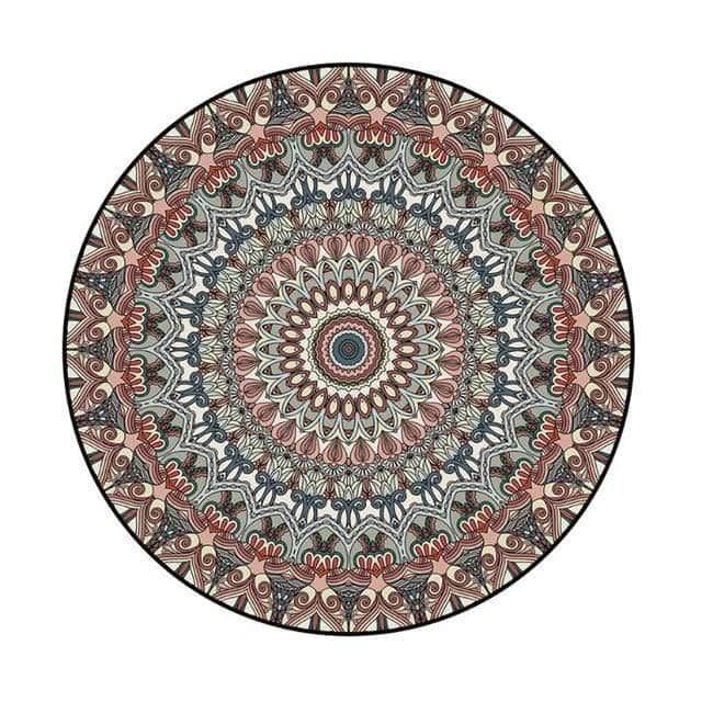 Vintage Flower Round Living Room Area Rug - Retro & Stylish Home Decor