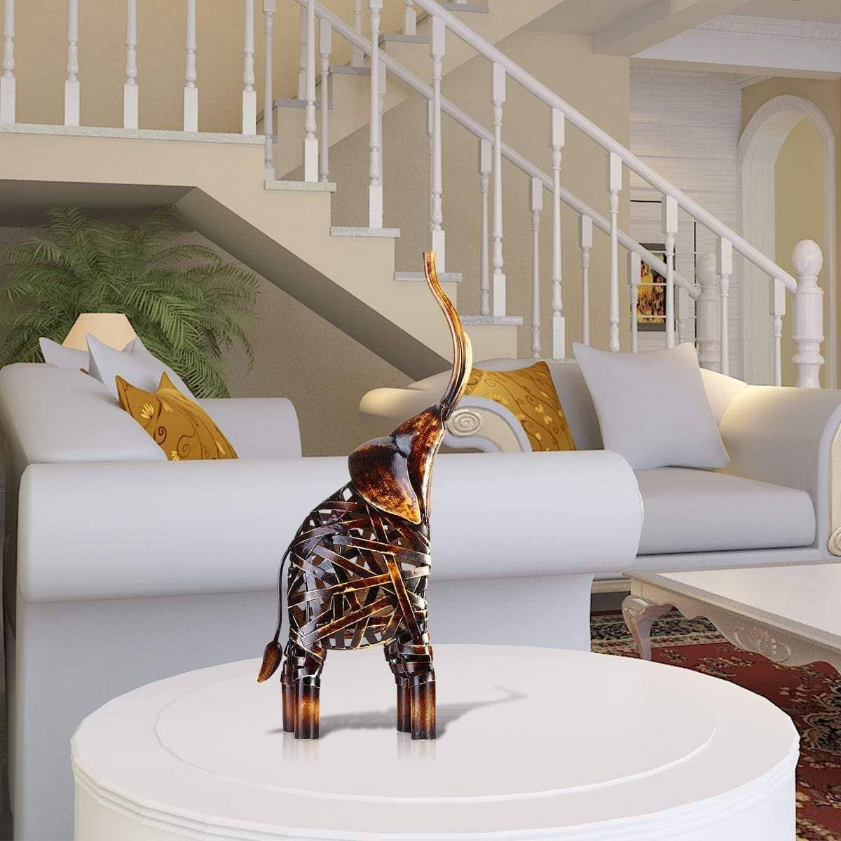 Weaving Elephant Sculpture - Modern Home Decor Accent
