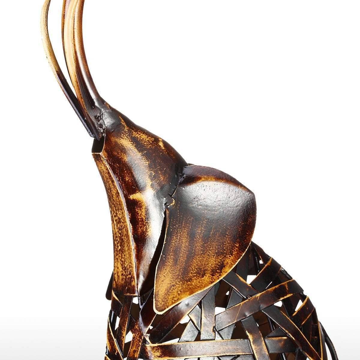 Weaving Elephant Sculpture - Modern Home Decor Accent