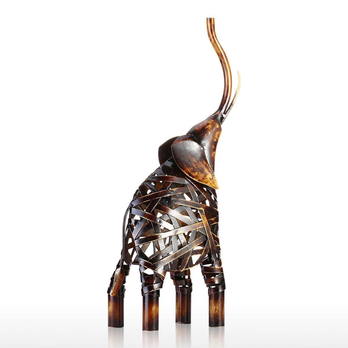 Weaving Elephant Sculpture - Modern Home Decor Accent