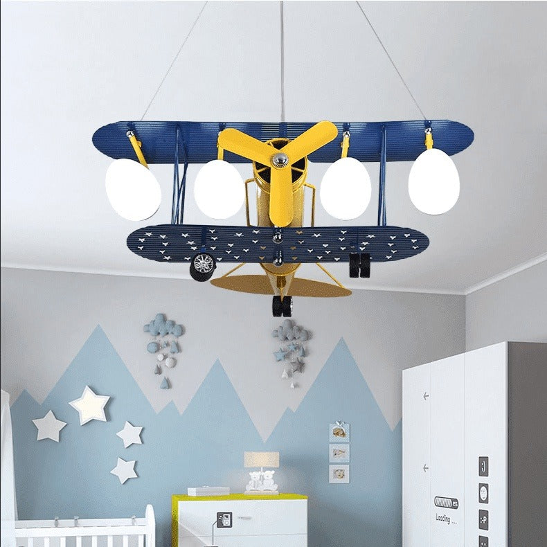 Whimsical Cartoon Airplane Chandelier - Perfect for Kids' Spaces