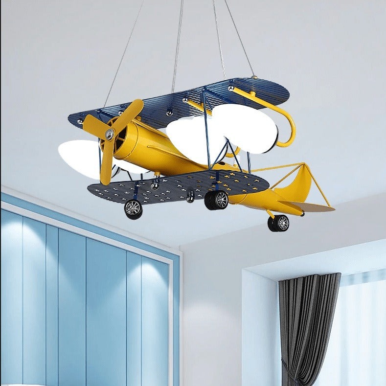 Whimsical Cartoon Airplane Chandelier - Perfect for Kids' Spaces