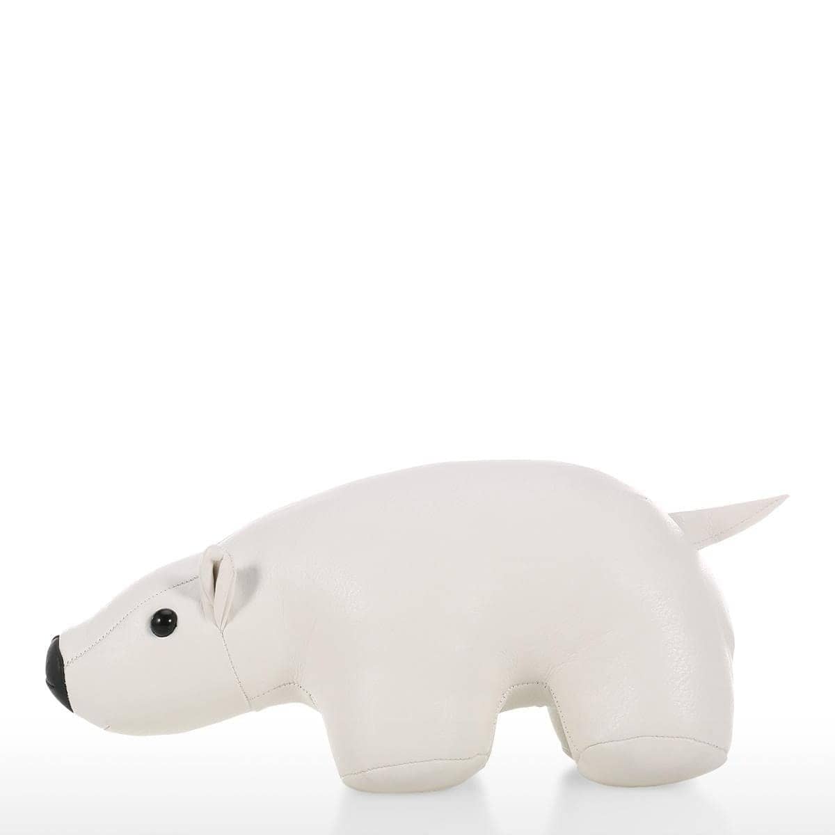 White Bear Leather Door Stopper - Cute & Stylish Kids Bedroom Accessory