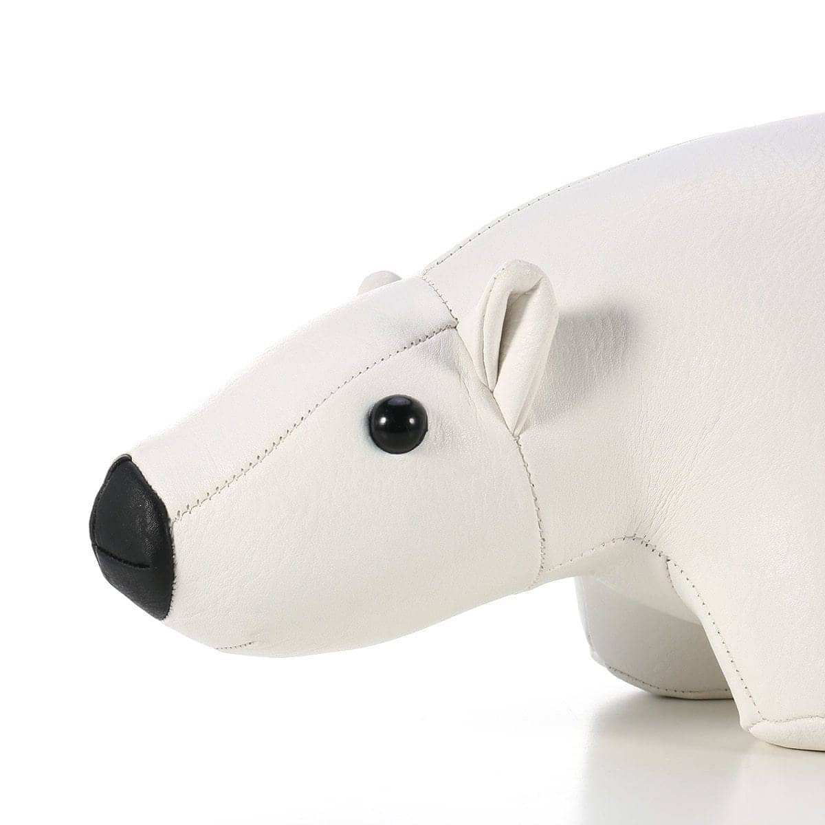 White Bear Leather Door Stopper - Cute & Stylish Kids Bedroom Accessory