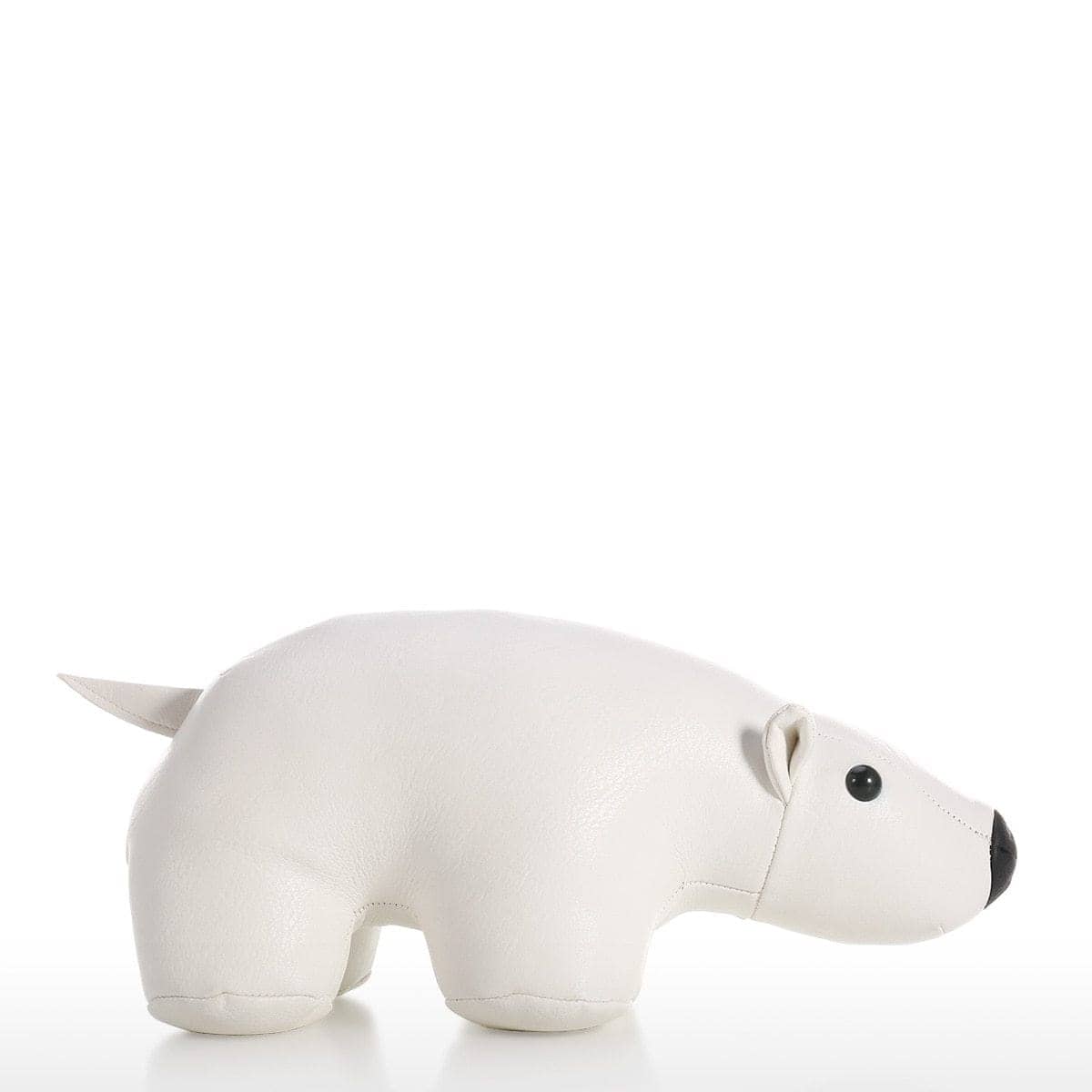 White Bear Leather Door Stopper - Cute & Stylish Kids Bedroom Accessory