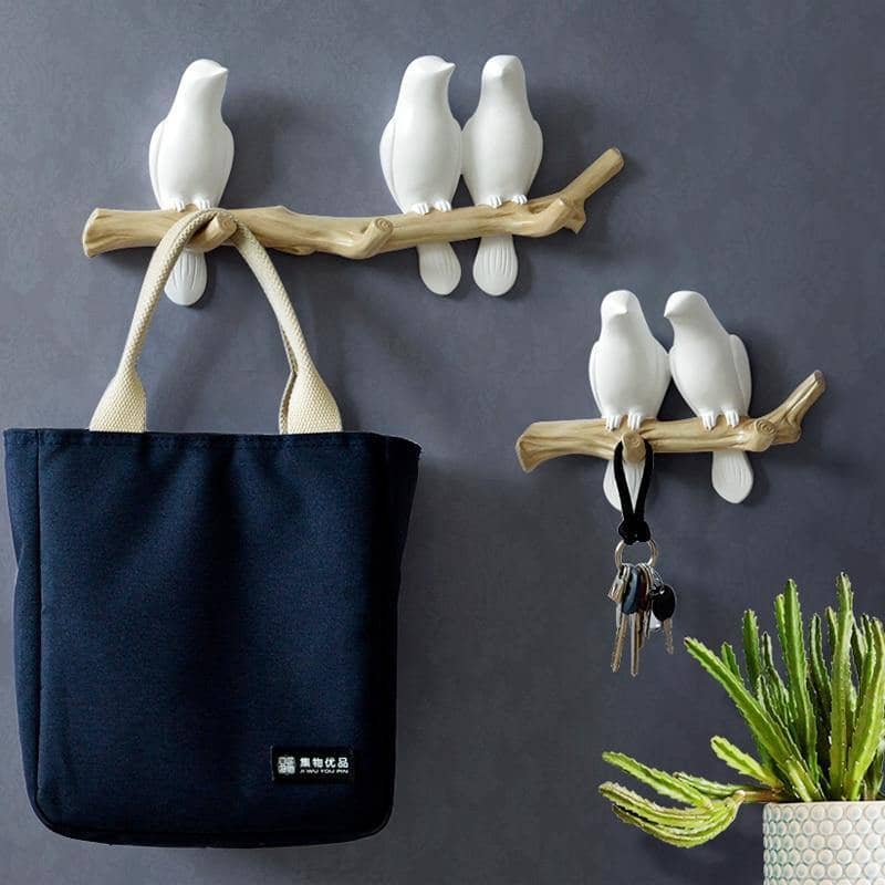 White Bird Key Hooks Hanger - Wall Rack for Stylish Home Organization