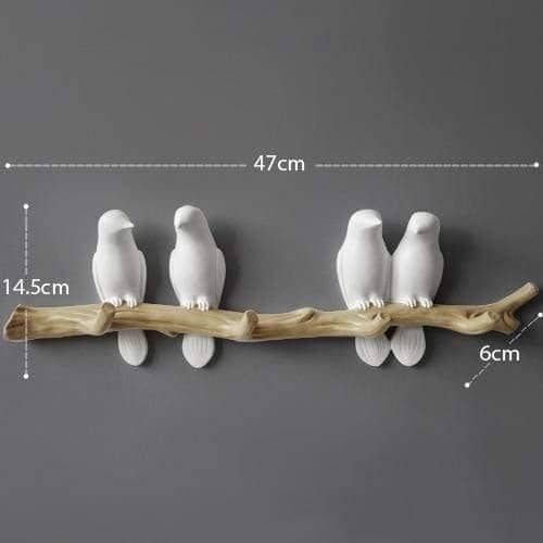 White Bird Key Hooks Hanger - Wall Rack for Stylish Home Organization