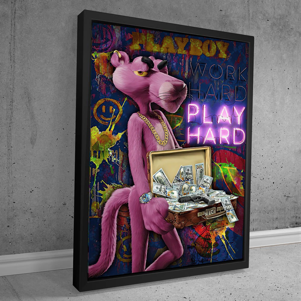 Work Hard, Play Hard with The Pink Panther - Graffiti Art